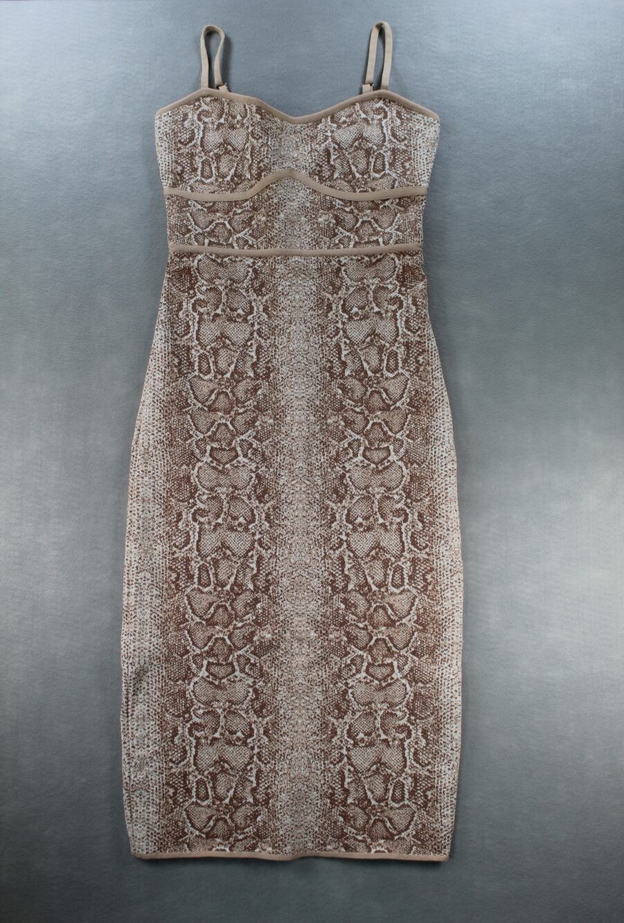BCBGMAXAZRIA Snake Print Bodycon Cocktail Dress Womens Small